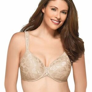 Wacoal Cancer Awareness Full Figure Contour Bra 38DDD Beige Padded Straps 853167